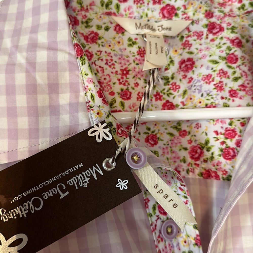 Mens Matilda Jane Enchanted Easter Brunch Checked Shirt Size L Large NWT - Picture 4 of 7